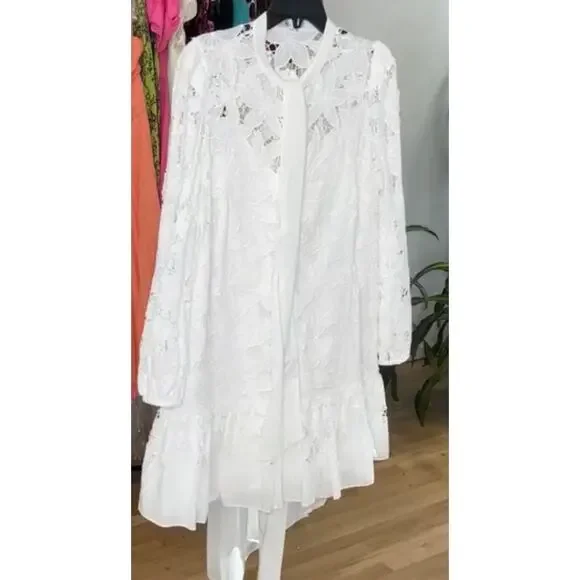 MILLY Floral Embroidered Lace Mini Dress Size 10 New with Tag MSRP $395 SOO